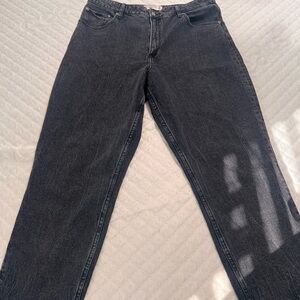 Dark Wash Denim Jeans  Curve Love high rise mom jeans  washed black color